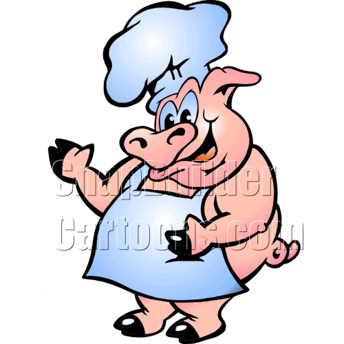 Chef Pig with Blue Cook Outfit