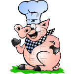 Chef Pig BBQ Mascot Logo