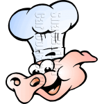 Chef Pig Head Mascot Logo