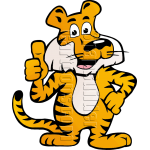 Tiger Standing with Thumb Up
