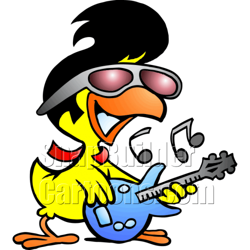 Chicken with Sunglasses Playing Guitar