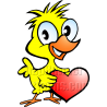 Chicken Holding Heart