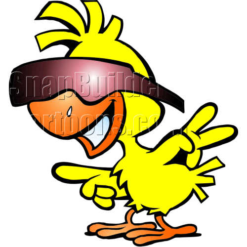 Chicken with Sunglasses Pointing Left