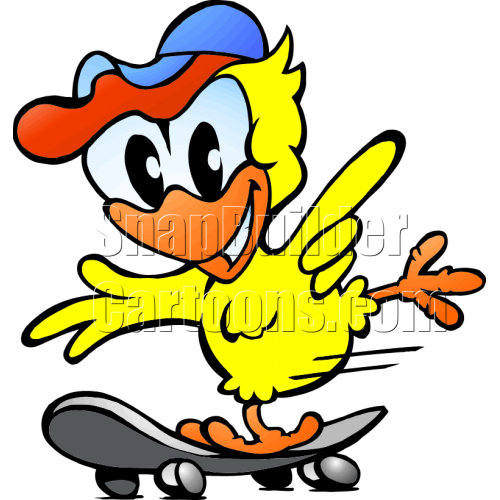 Chicken on Skate Board