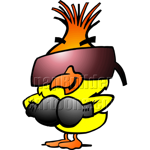 Chicken Wearing Sunglasses and Boxing Gloves