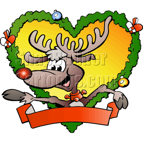 Christmas Fraim Reindeer with Blank Ribbon