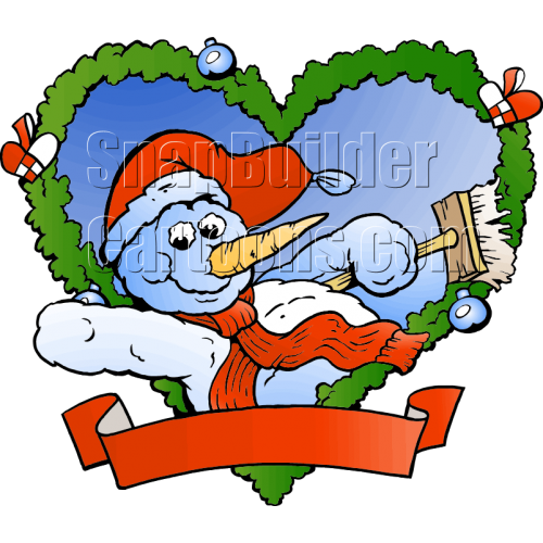 Christmas Fraim Snowman with Blank Ribbon