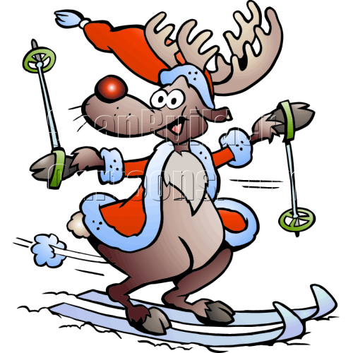 Christmas Reindeer Skiing