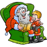 Christmas Santa with Little Boy