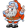 Christmas Santa Pointing Finger Upwards
