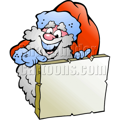 Christmas Santa Pointing at Blank List