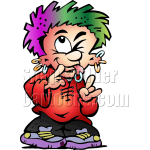 Punk Boy with Multi-Color Hair