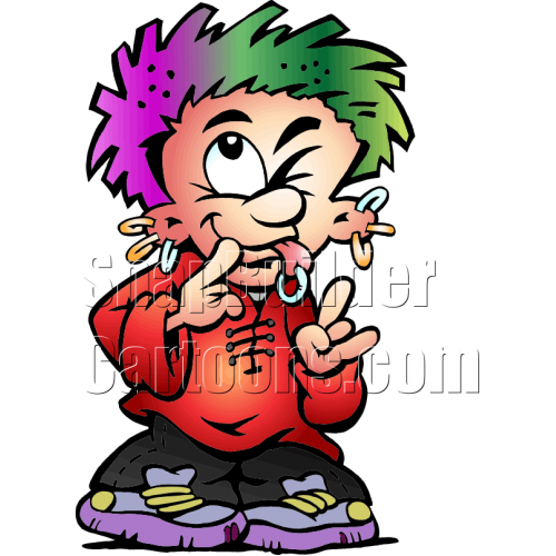 Punk Boy with Multi-Color Hair