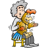 Ventriloquist with Bird Character