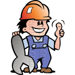 Mechanic Man with Wrench & Hard Hat